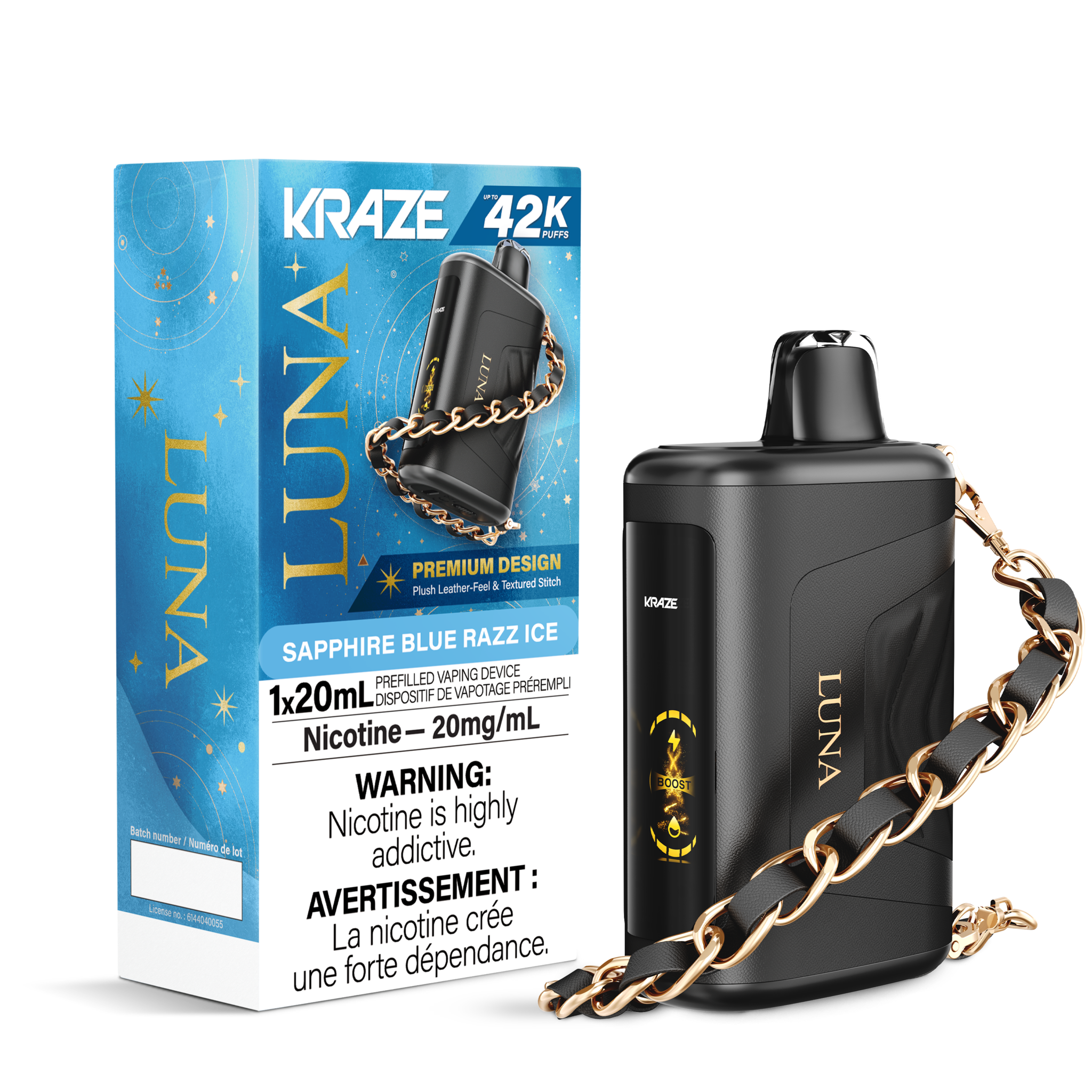 Kraze Luna - Sapphire Blue Razz Ice 20mg
