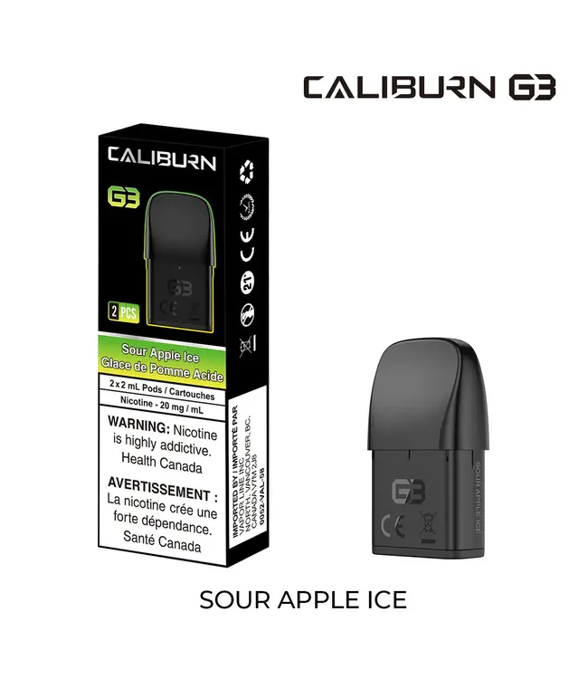 UWELL CALIBURN G3 PREFILLED POD-SOUR APPLE ICE