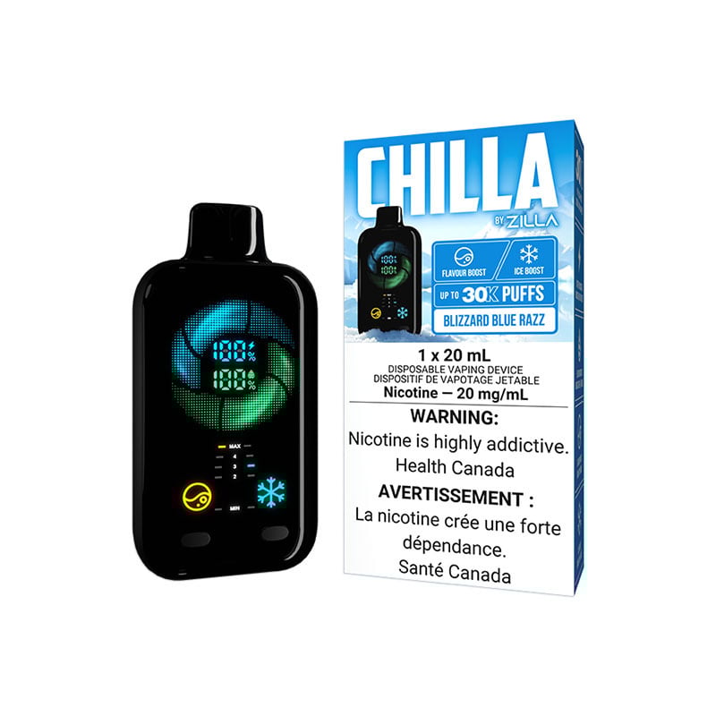 CHILLA BY ZILLA DISPOSABLE 30K BLIZZARD BLUE RAZZ