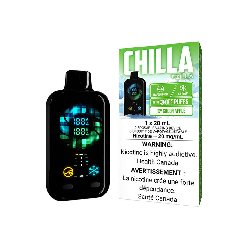 CHILLA BY ZILLA DISPOSABLE 30K ICY GREEN APPLE
