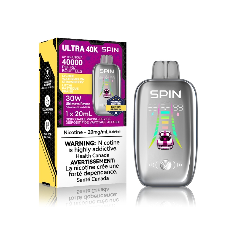 SPIN ULTRA 40K ON LYCHEE WATERMELON STRAWBERRY
