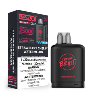 FLAVOUR BEAST LEVEL X LEVEL X FLAVOUR BEAST POD 25K ON STRAWBERRY CHERRY WATERMELON
