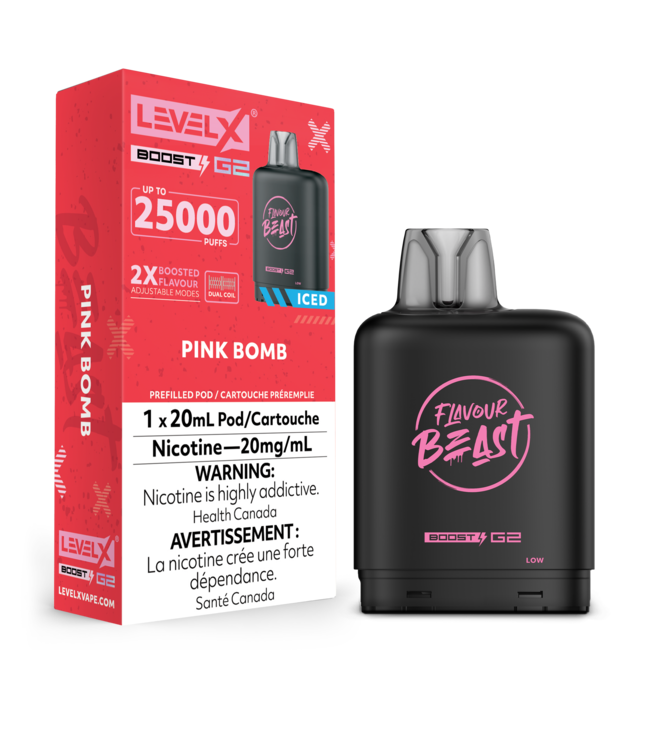 LEVEL X FLAVOUR BEAST POD 25K ON PINK BOMB