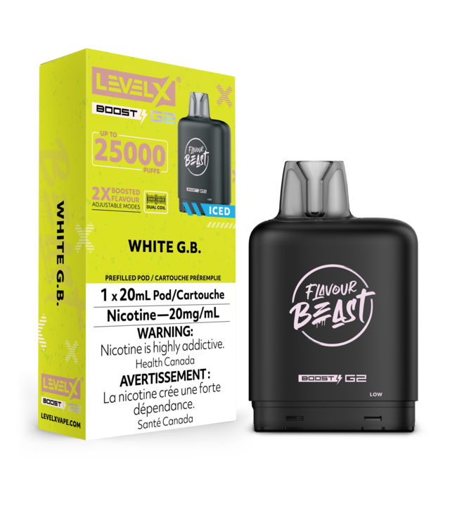 LEVEL X FLAVOUR BEAST POD 25K ON WHITE G.B.