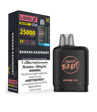 FLAVOUR BEAST LEVEL X LEVEL X FLAVOUR BEAST POD 25K ON BANANA RASPBERRY