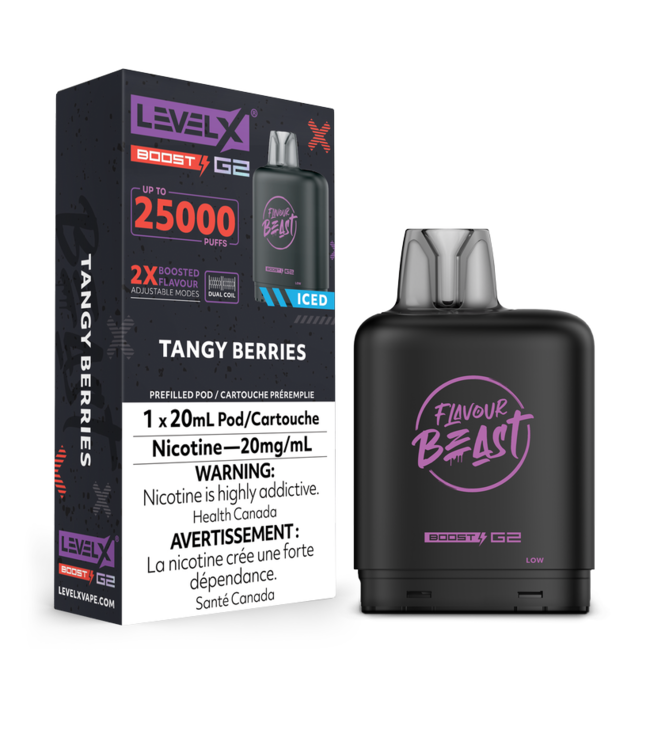 LEVEL X FLAVOUR BEAST POD 25K ON TANGY BERRIES