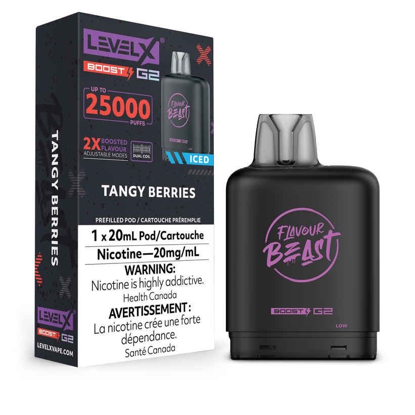 LEVEL X FLAVOUR BEAST POD 25K ON TANGY BERRIES