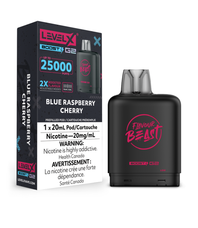 LEVEL X FLAVOUR BEAST POD 25K ON BLUE RASPBERRY CHERRY
