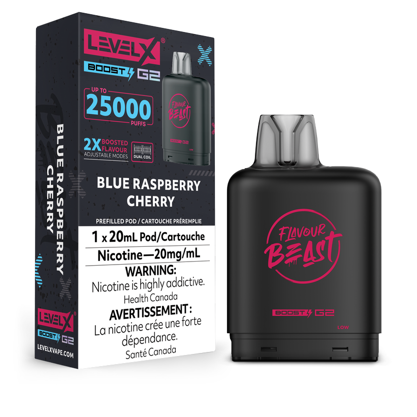 LEVEL X FLAVOUR BEAST POD 25K ON BLUE RASPBERRY CHERRY