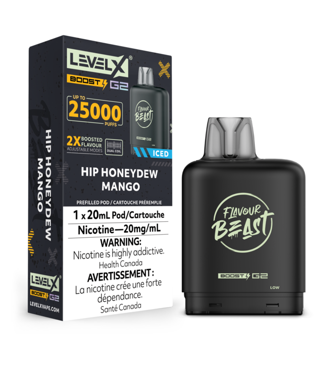 LEVEL X FLAVOUR BEAST POD 25K ON HIP HONEYDEW MANGO
