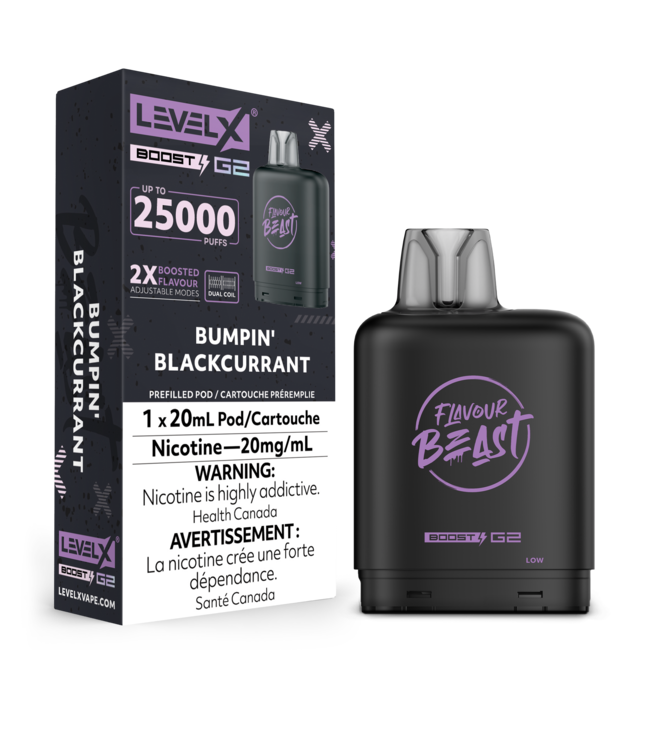 LEVEL X FLAVOUR BEAST POD 25K ON BUMPIN' BLACKCURRANT
