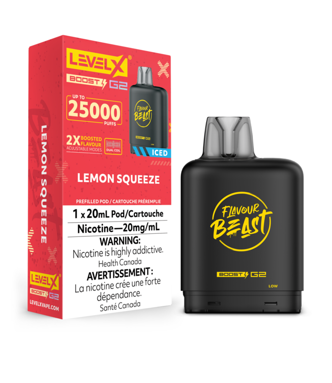 LEVEL X FLAVOUR BEAST POD 25K ON LEMON SQUEEZE
