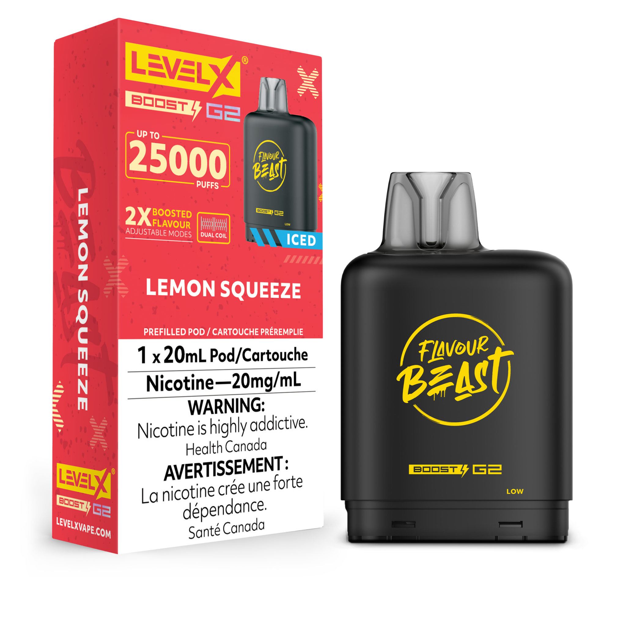 LEVEL X FLAVOUR BEAST POD 25K ON LEMON SQUEEZE