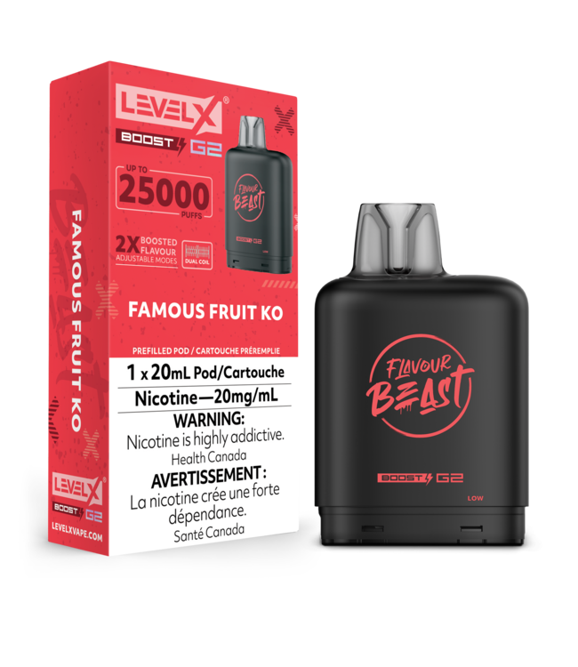 LEVEL X FLAVOUR BEAST POD 25K ON FAMOUS FRUIT KO