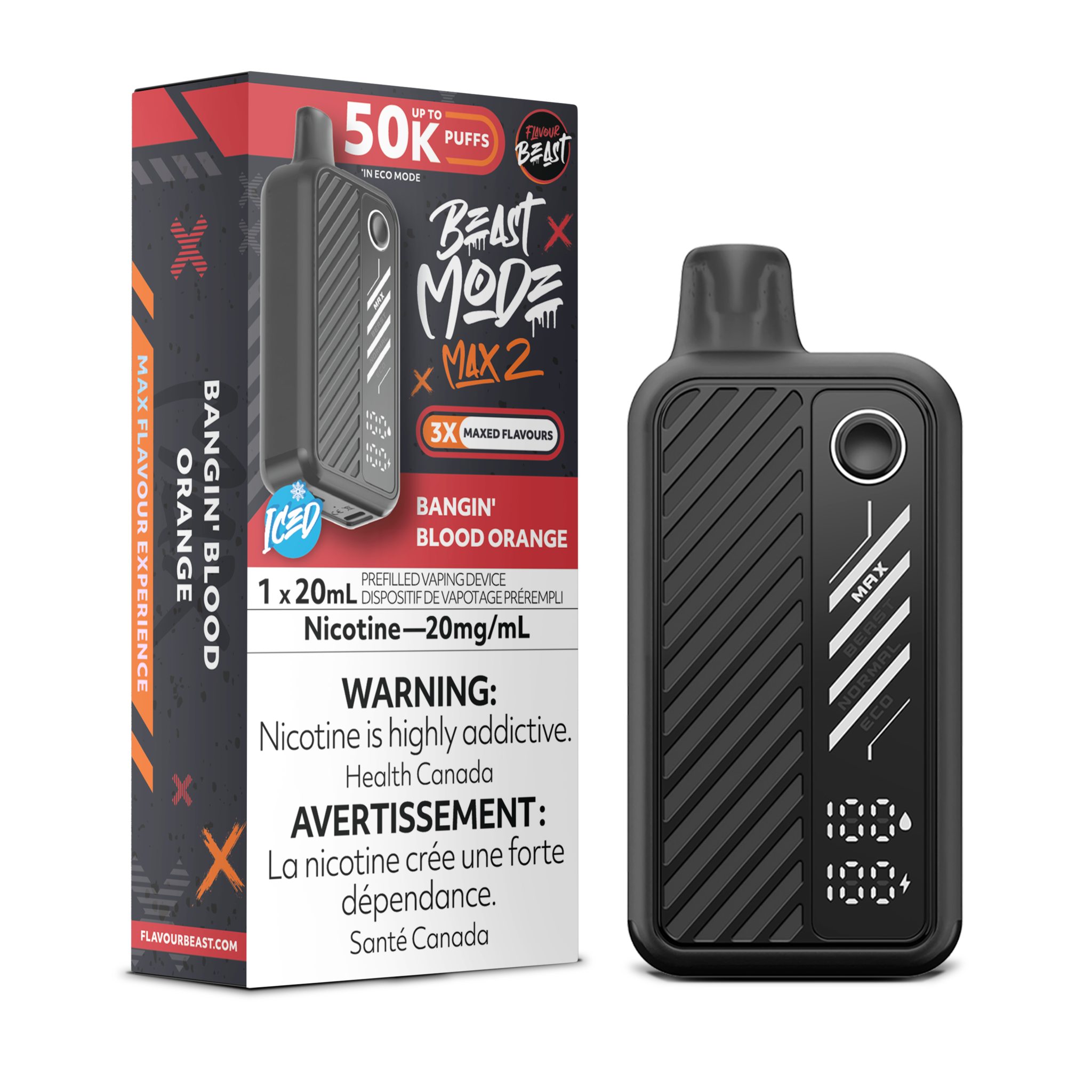 FLAVOUR BEAST BEAST MODE MAX 2 ON 50K BANGIN BLOOD ORANGE