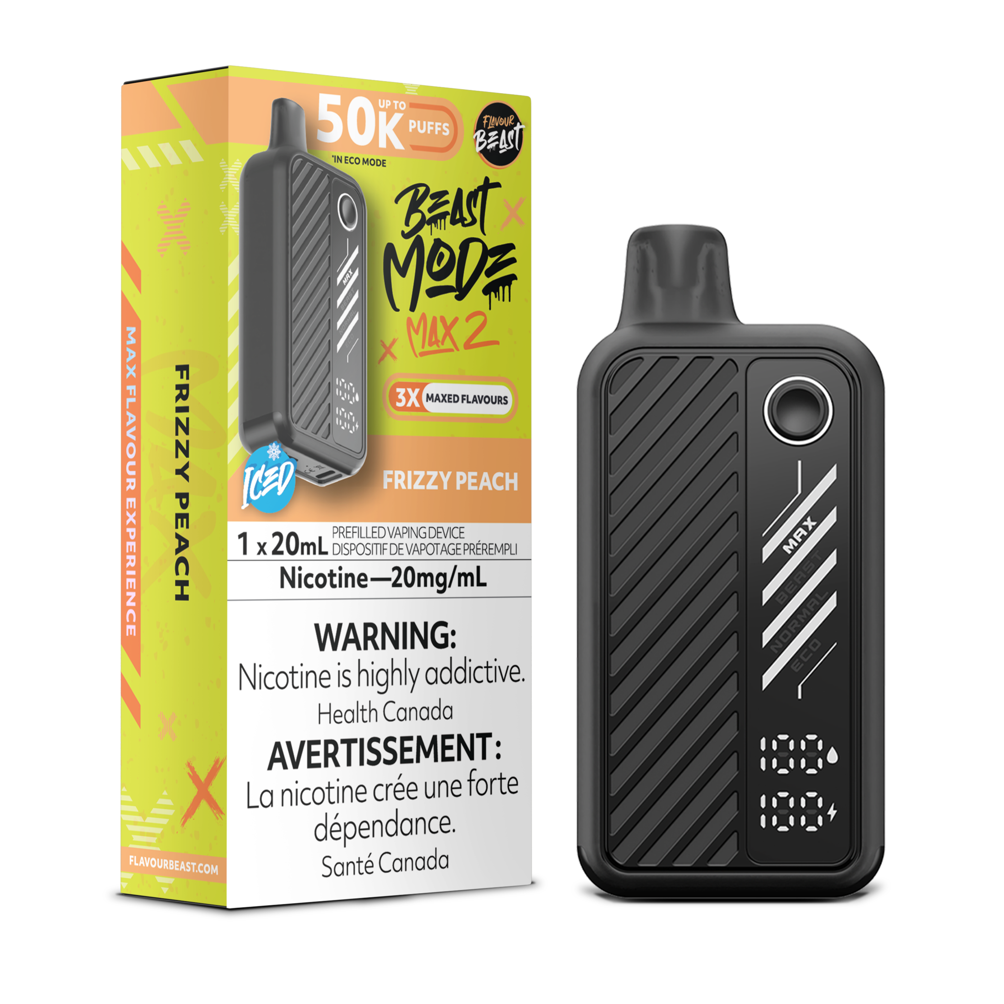 FLAVOUR BEAST BEAST MODE MAX 2 ON 50K FRIZZY PEACH
