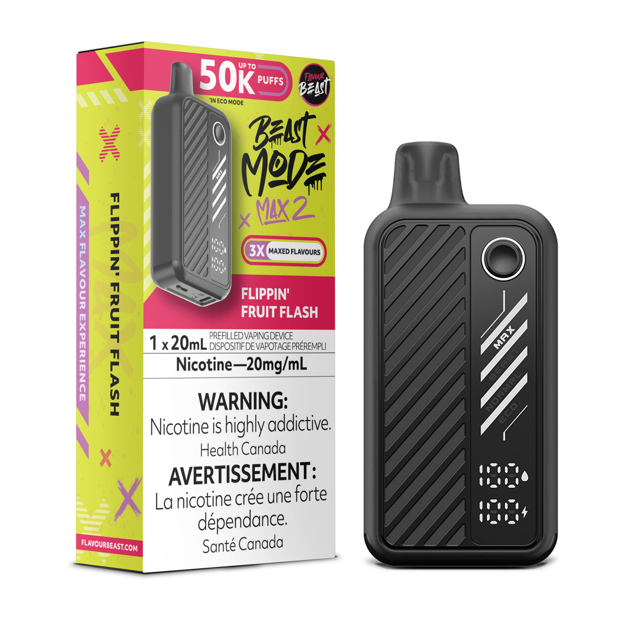 FLAVOUR BEAST BEAST MODE MAX 2 ON 50K FLIPPIN FRUIT FLASH