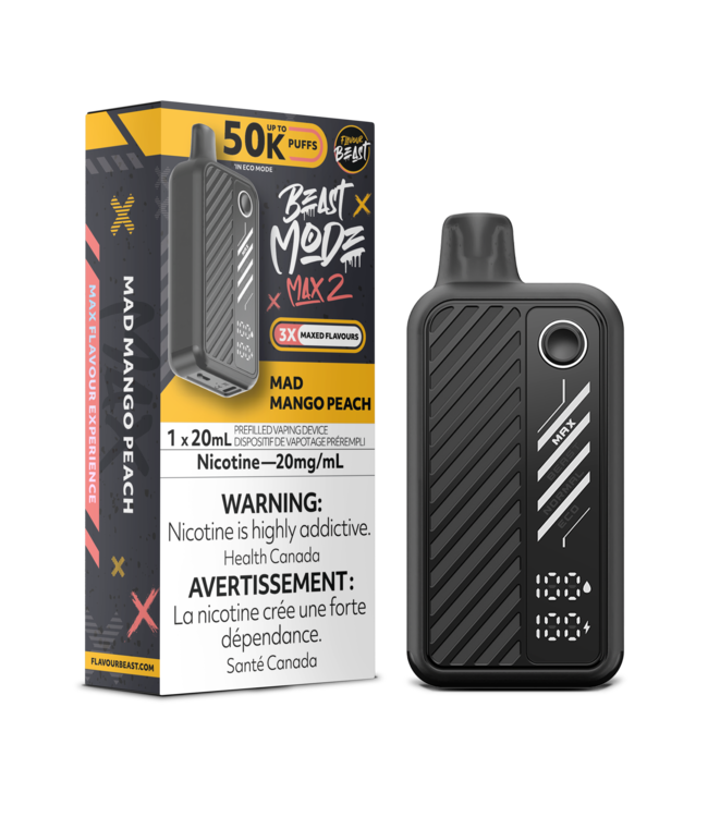 FLAVOUR BEAST BEAST MODE MAX 2 ON 50K MAD MANGO PEACH
