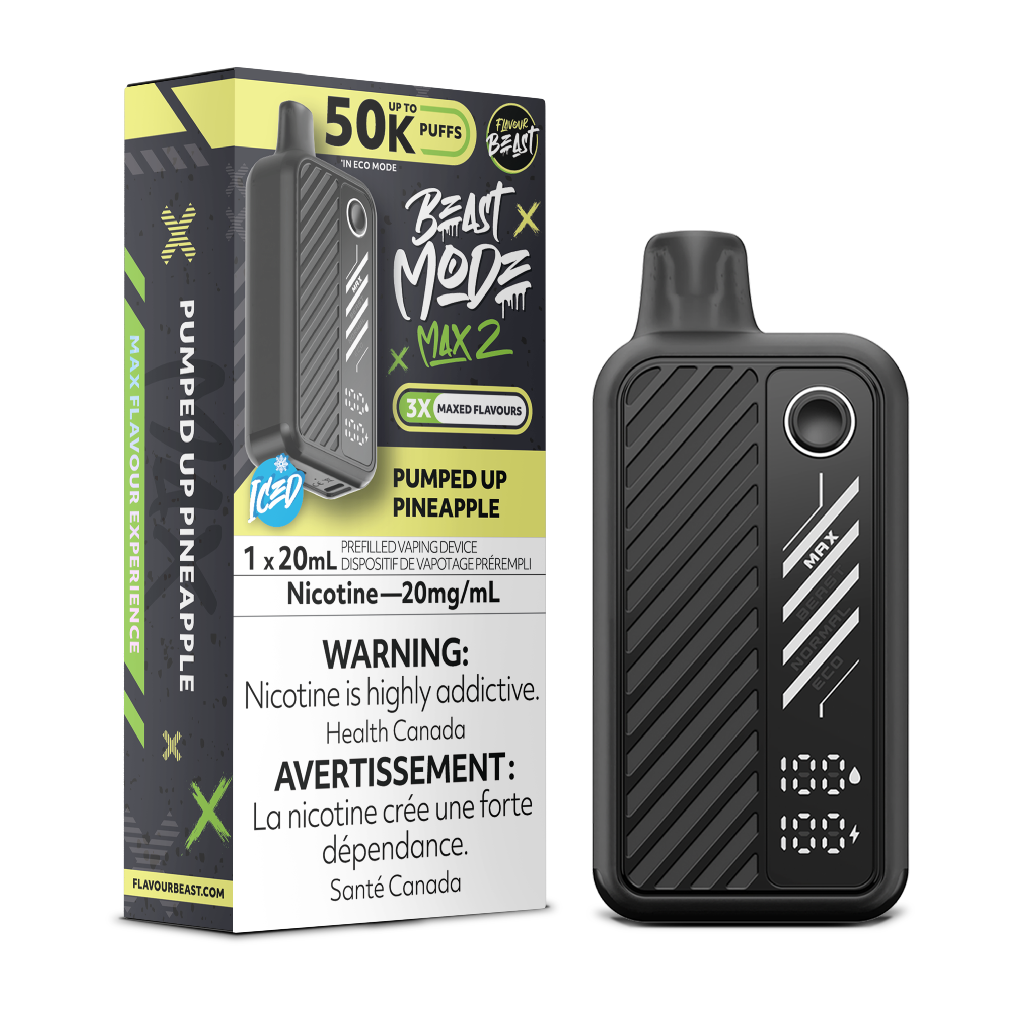 FLAVOUR BEAST BEAST MODE MAX 2 ON 50K PUMPED UP PINEAPPLE