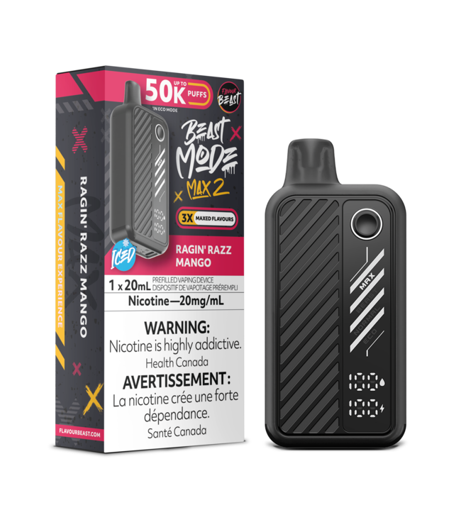 FLAVOUR BEAST BEAST MODE MAX 2 ON 50K RAGIN RAZZ MANGO