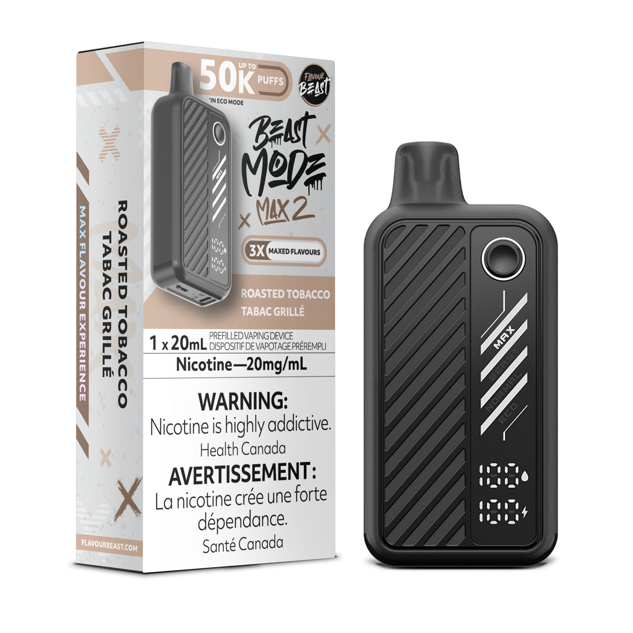 FLAVOUR BEAST BEAST MODE MAX 2 ON 50K ROSTED TOBACCO