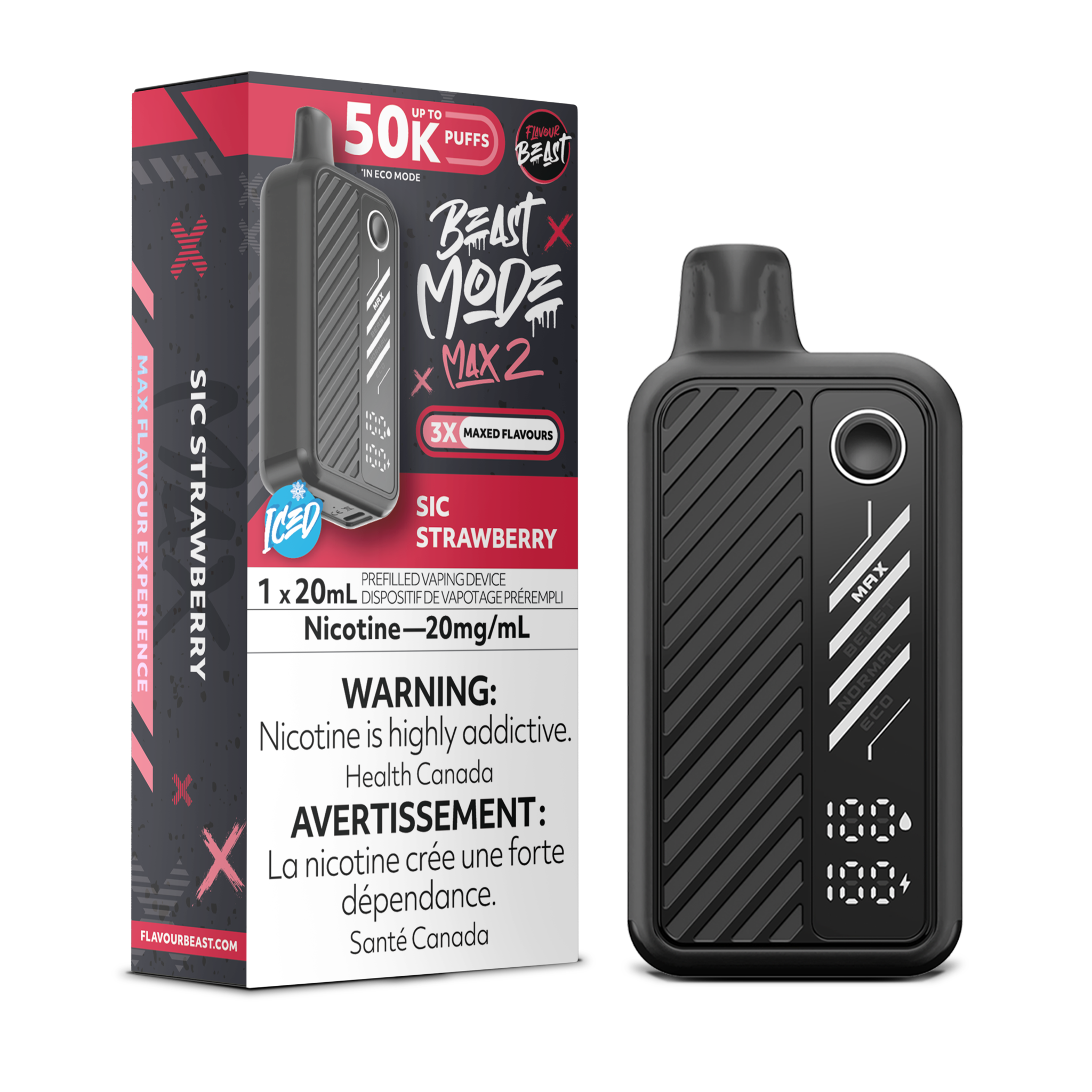 FLAVOUR BEAST BEAST MODE MAX 2 ON 50K SIC STRAWBERRY