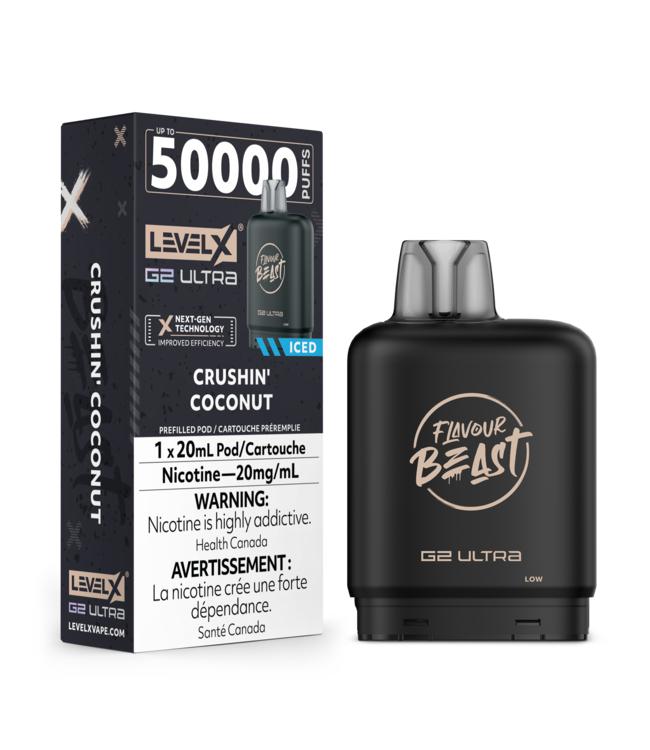 FLAVOUR BEAST LEVEL X G2 ULTRA POD ON CRUSHIN' COCONUT