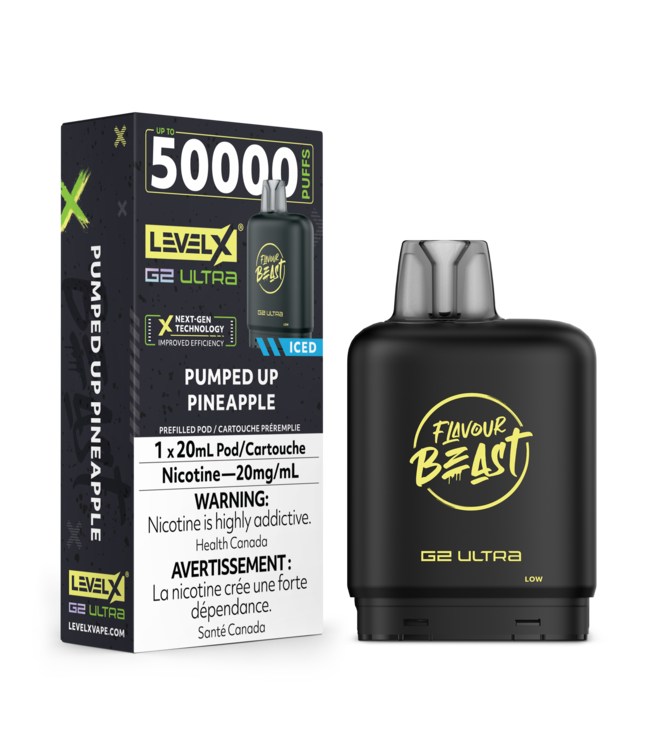 FLAVOUR BEAST LEVEL X G2 ULTRA POD ON PUMPED UP PINEAPPLE