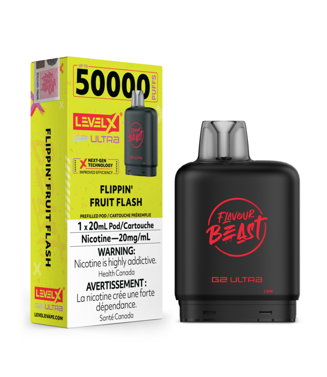 FLAVOUR BEAST LEVEL X G2 ULTRA POD ON FLIPPIN' FRUIT FLASH