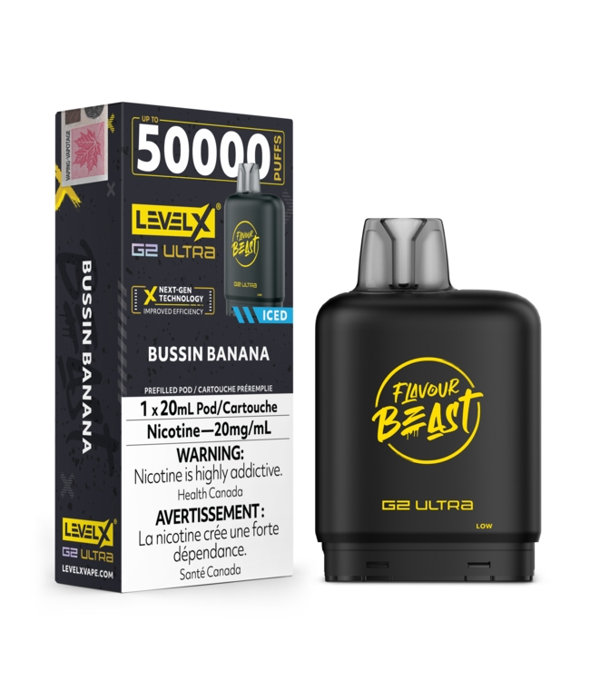 FLAVOUR BEAST LEVEL X G2 ULTRA POD ON BUSSIN BANANA