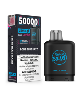 Level X FLAVOUR BEAST LEVEL X G2 ULTRA POD ON BOMB BLUE RAZZ