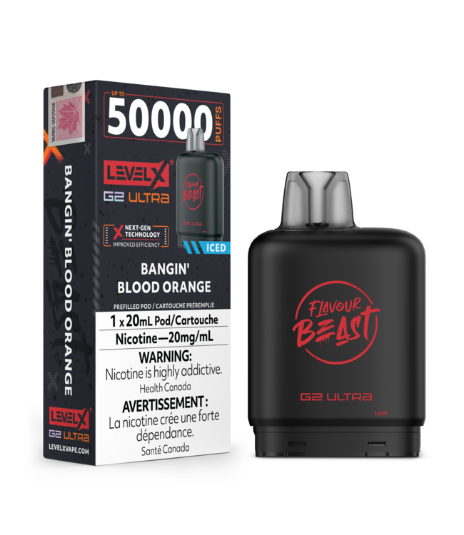 FLAVOUR BEAST LEVEL X G2 ULTRA POD ON BANGIN' BLOOD ORANGE