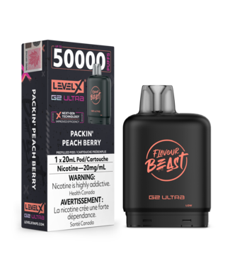 Level X FLAVOUR BEAST LEVEL X G2 ULTRA POD ON PACKIN' PEACH BERRY