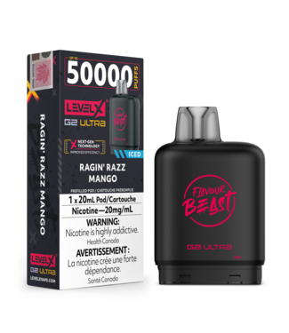 Level X FLAVOUR BEAST LEVEL X G2 ULTRA POD ON RAGIN' RAZZ MANGO Level X FLAVOUR BEAST LEVEL X G2 ULTRA POD ON RAGIN' RAZZ MANGO