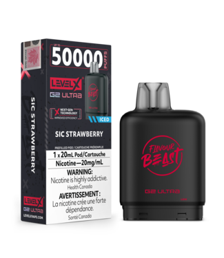 Level X FLAVOUR BEAST LEVEL X G2 ULTRA POD ON SIC STRAWBERRY