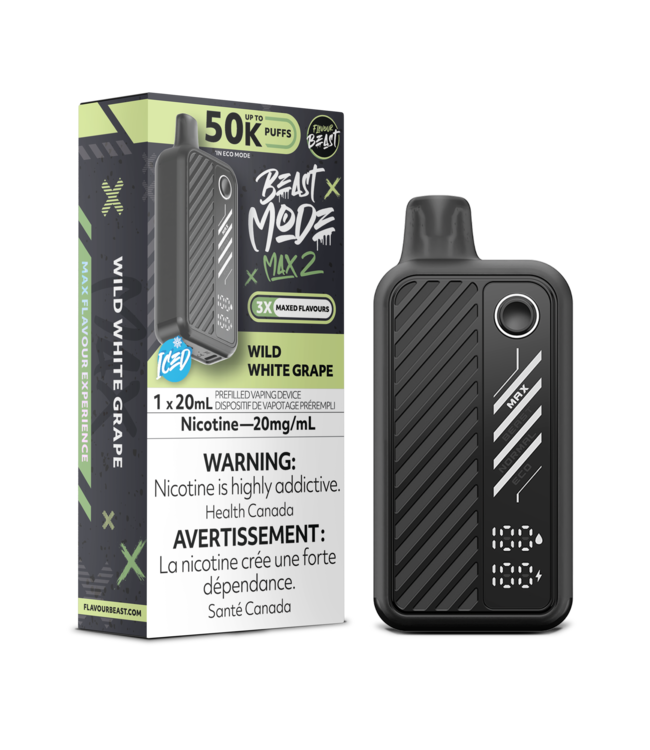 FLAVOUR BEAST BEAST MODE MAX 2 ON 50K WILD WHITE GRAPE
