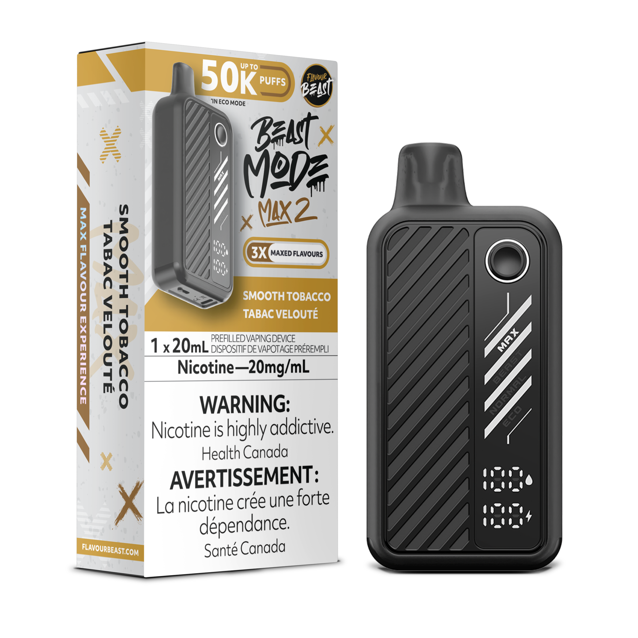 FLAVOUR BEAST BEAST MODE MAX 2 ON 50K SMOOTH TOBACCO