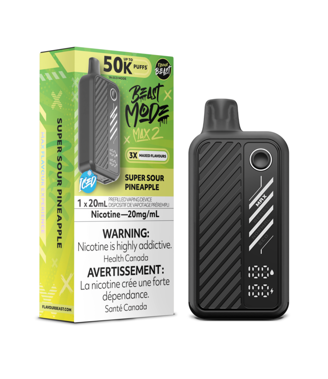 FLAVOUR BEAST BEAST MODE MAX 2 ON 50K SUPER SOUR PINEAPPLE