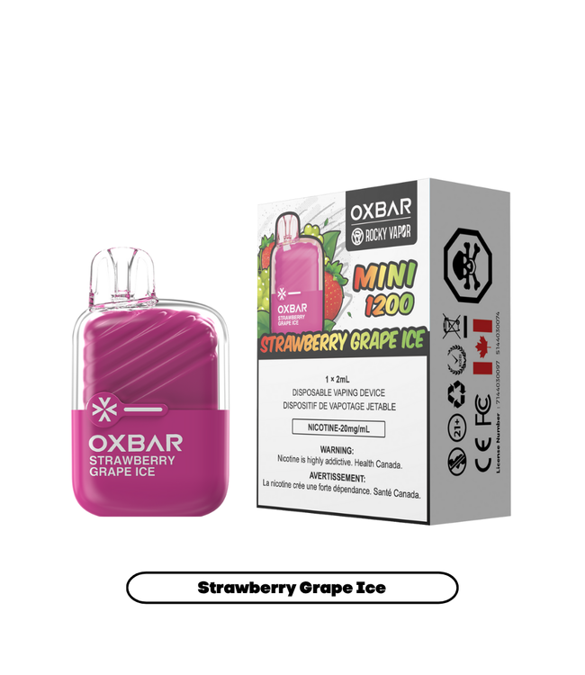 OXBAR 1200 PUFFS STRAWBERRY GRAPE ICE