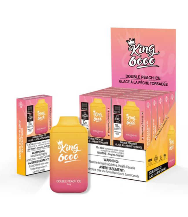 KING 6000 NICOTINE FREE ON DOUBLE PEACH ICE