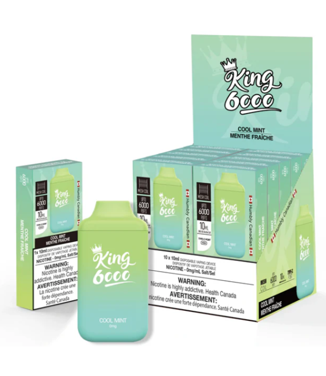 KING 6000 NICOTINE FREE ON COOL MINT