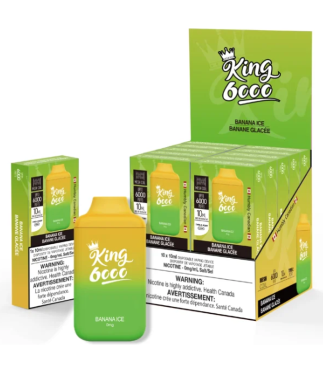 KING 6000 NICOTINE FREE ON BANANA ICE