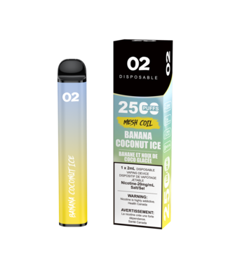O2 O2 2500 PUFFS  BANANA COCONUT ICE