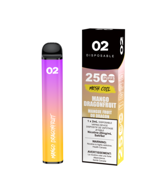 O2 O2 2500 PUFFS  MANGO DRAGONFRUIT