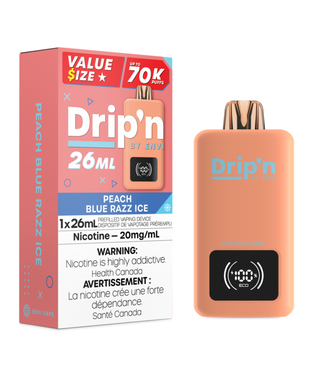 DRIP'N ON 70K PEACH BLUE RAZZ ICE