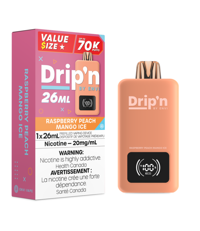 DRIP'N ON 70K RASPBERRY PEACH MANGO ICE