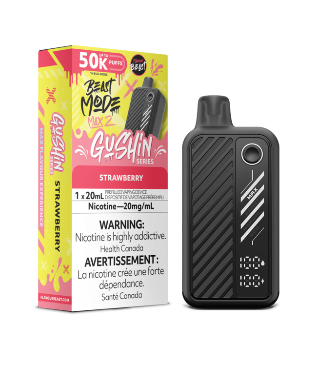 FLAVOUR BEAST BEAST MODE MAX 2 ON 50K GUSHIN STRAWBERRY