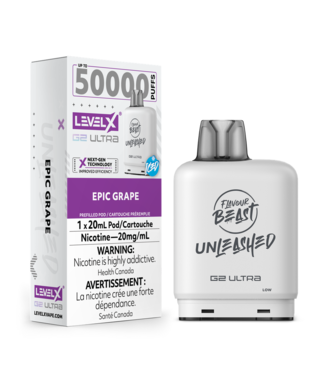 FLAVOUR BEAST Level X G2 Ultra Pod 20ml - Unleashed  ON - Epic GRAPE FLAVOUR BEAST Level X G2 Ultra Pod 20ml - Unleashed  ON - Epic GRAPE