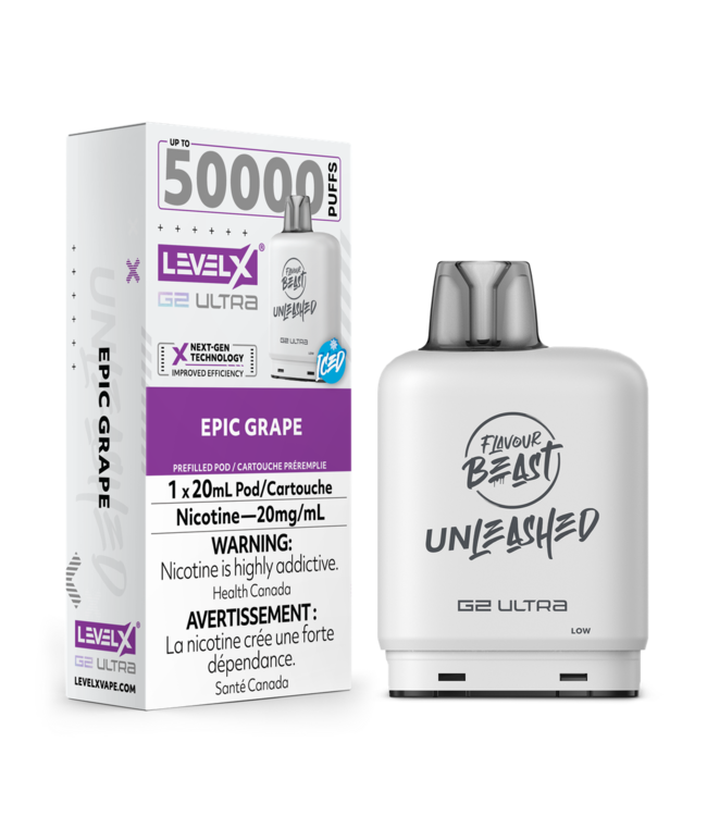 Level X G2 Ultra Pod 20ml - Unleashed  ON - Epic GRAPE