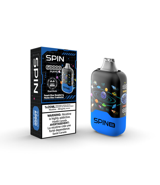 SPIN 60K ON  PEACH BLUE RASPBERRY